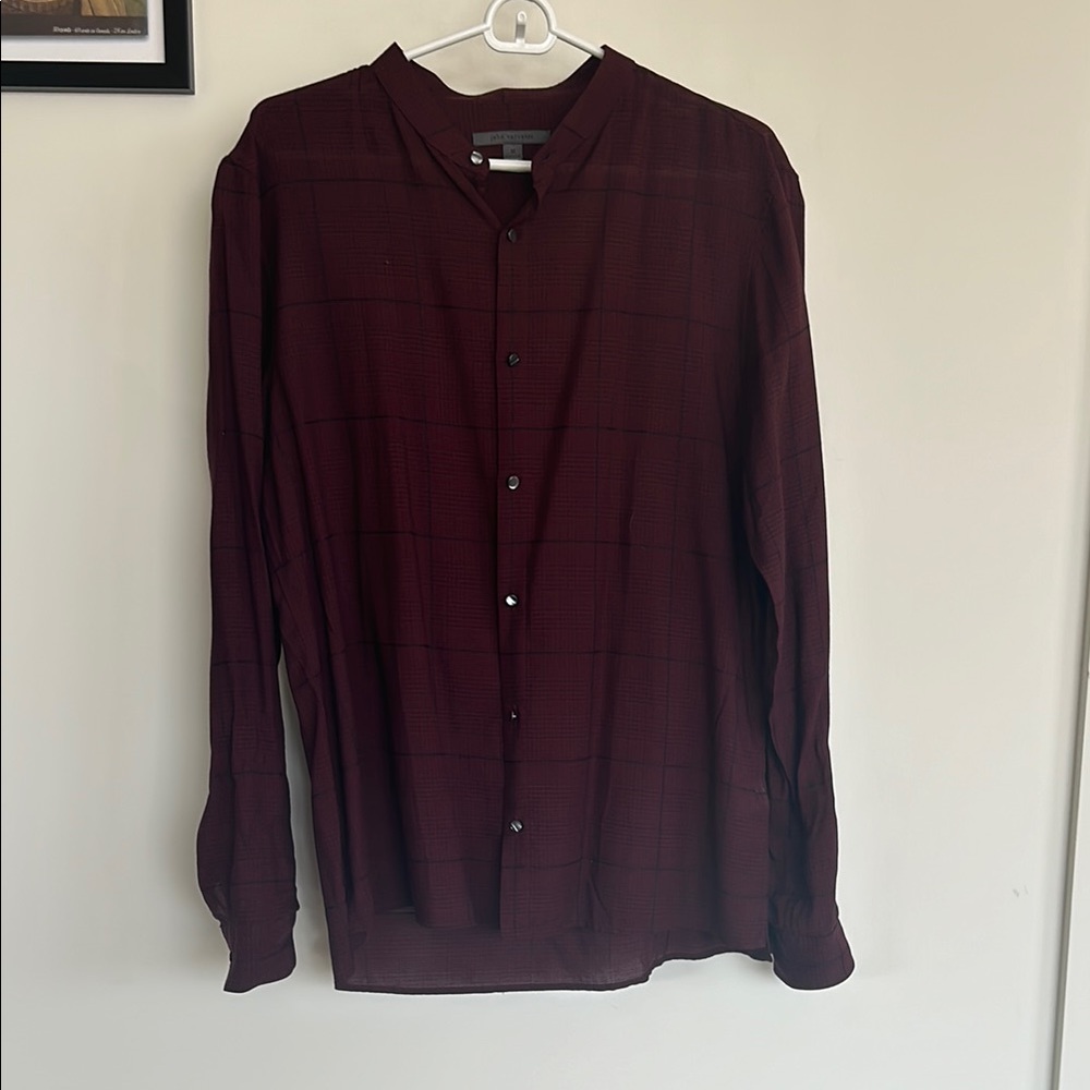 John Varvatos Band Collar Button Up